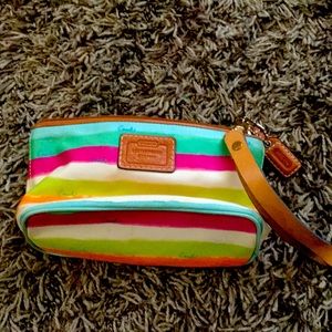Multicolor COACH wristlet